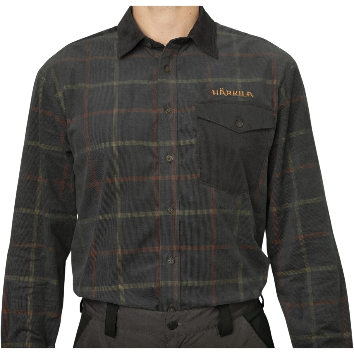 Harkila Mens Kaldfjord Corduroy Check Shirt 10248 - Phantom